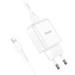 HOCO caricabatetria da rete USB + cavo per Lightning 8-pin 2A N2 Vigour bianco