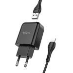 HOCO caricabatetria da rete USB + cavo per Lightning 8-pin 2.1A N2 Vigour nero