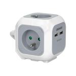 Cubo di prolunga 4x2P+Z, 2xUSB, 1,4 m bianco-grigio (OR-AE-13144)