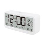 Electronic desk clock with weather station, white MK8001