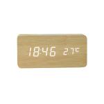 Electronic desk clock with weather station, wood color NSD-5020