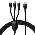 BASEUS cable USB 3in1 Flash Series USB-C micro USB Lightning 100W CASS030001 1.2m black