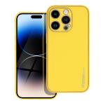 LEATHER Case per IPHONE 14 PRO giallo