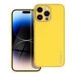 LEATHER Case per IPHONE 14 PRO MAX giallo