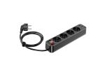 HOCO CIABATTA ELETTRICA 4 PRESE + 2 X USB A + TIPO C PD QC3.0 3A 20W NS1 1,8 M NERO