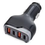 Caricabatterie da auto 2 x USB A + 2 x Tipo C PD QC3.0 6A 120W CC53-2A2C nero