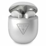 Bluetooth Earphones Stereo TWS GUESS with docking station GUTWST82TRS (Triangle Logo / silver)